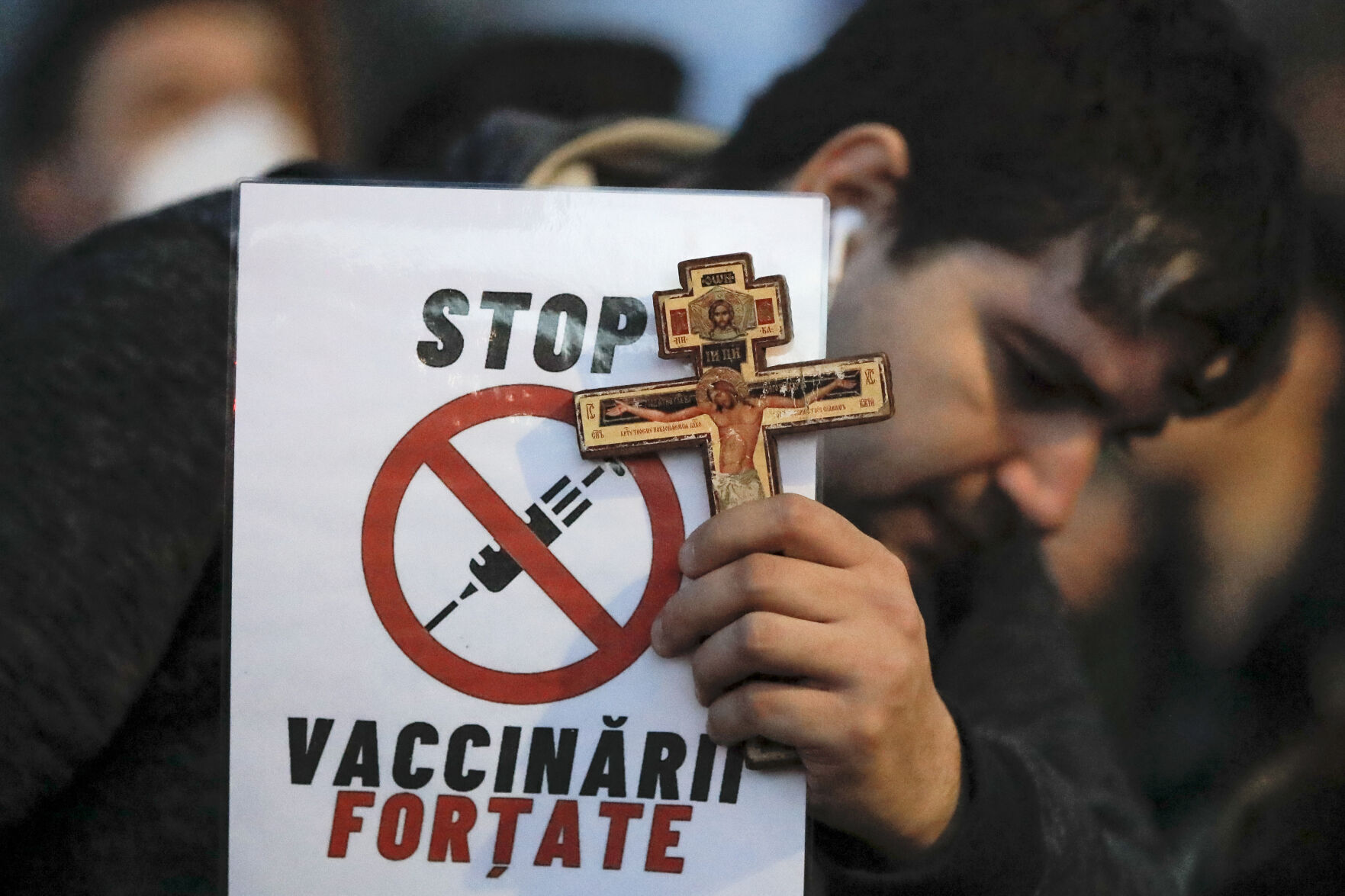 APTOPIX Virus Outbreak Romania Protest